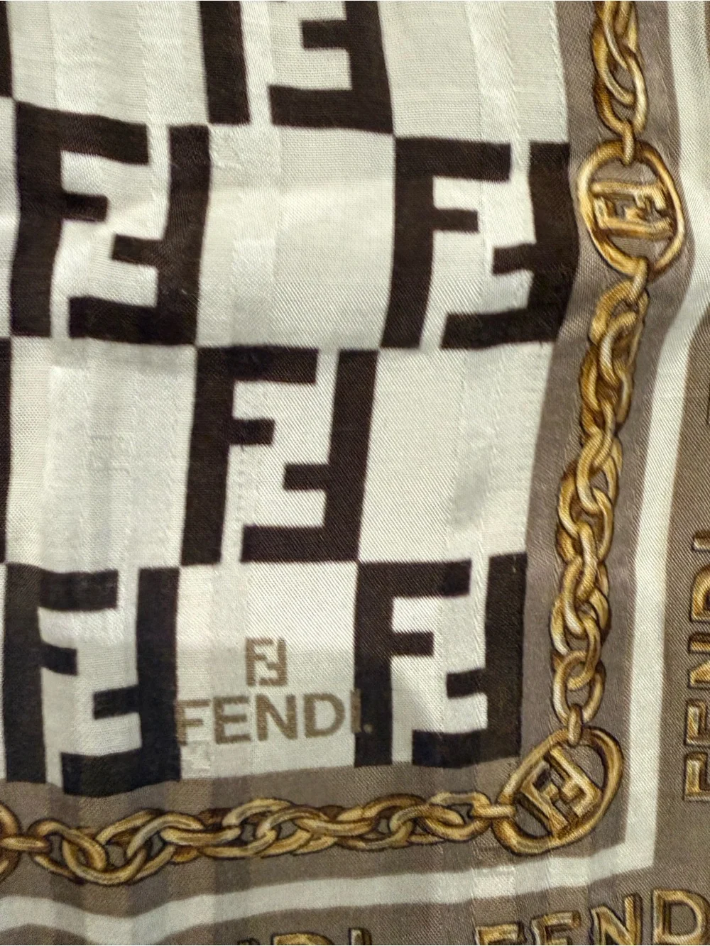 Vintage Authentic Fendi Silk Scarf